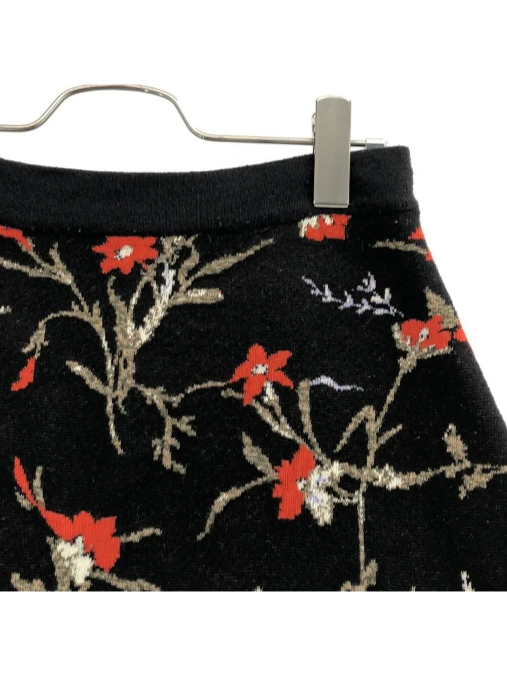 Balenciaga Flower Jacquard Knit Skirt Black 36